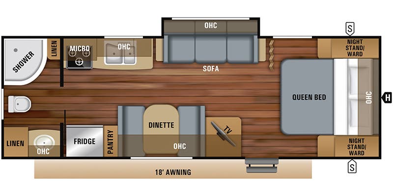 floorplan image of 2019 JAYCO JAY FEATHER 23 RB 