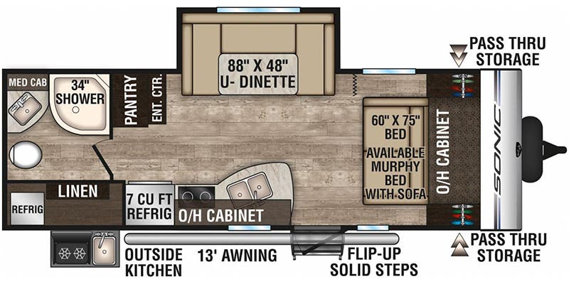 floorplan image of 2019 VENTURE RV SONIC 220 VRB