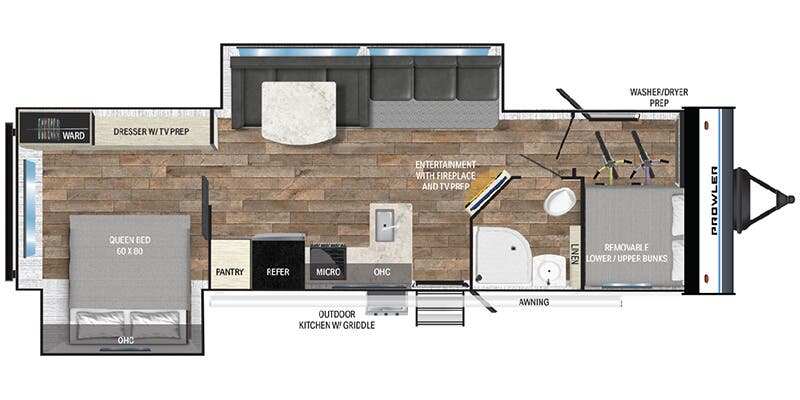 floorplan image of 2025 HEARTLAND RV PROWLER 3212 BH