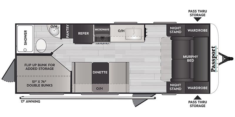 floorplan image of 2025 KEYSTONE RV PASSPORT CLASSIC 214 BH