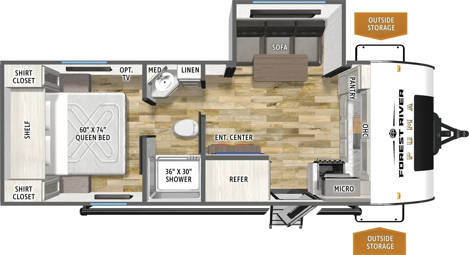 floorplan image of 2027 FOREST RIVER PUMA CAMPING EDITION 211 FKCE