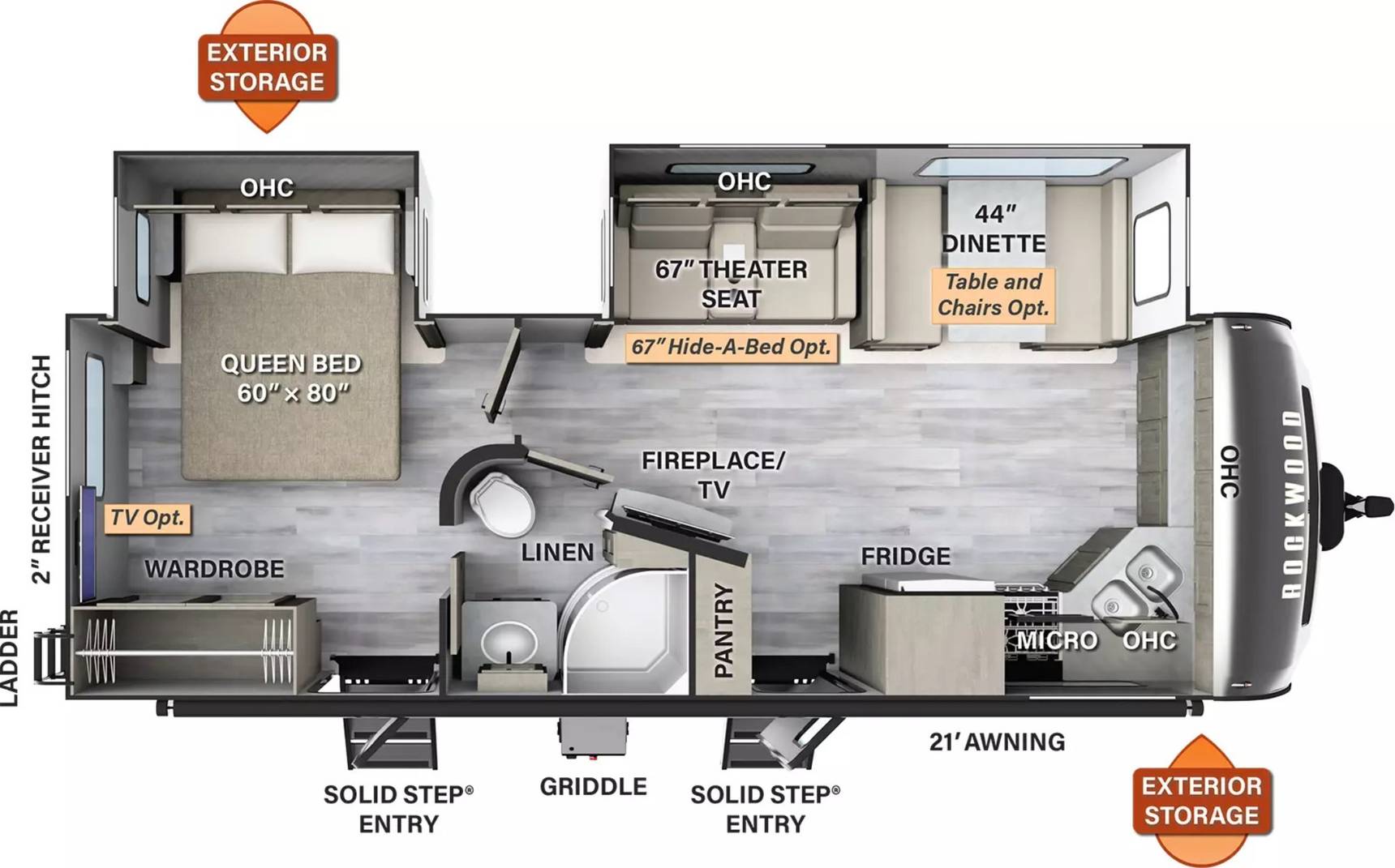 floorplan image of 2024 FOREST RIVER ROCKWOOD ULTRA LIGHT 2608 BS