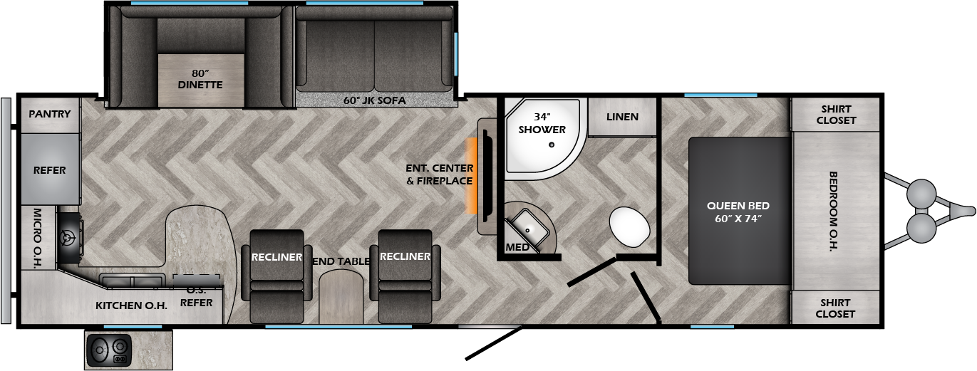 floorplan image of 2024 CROSSROADS RV ZINGER ZR 280 RK