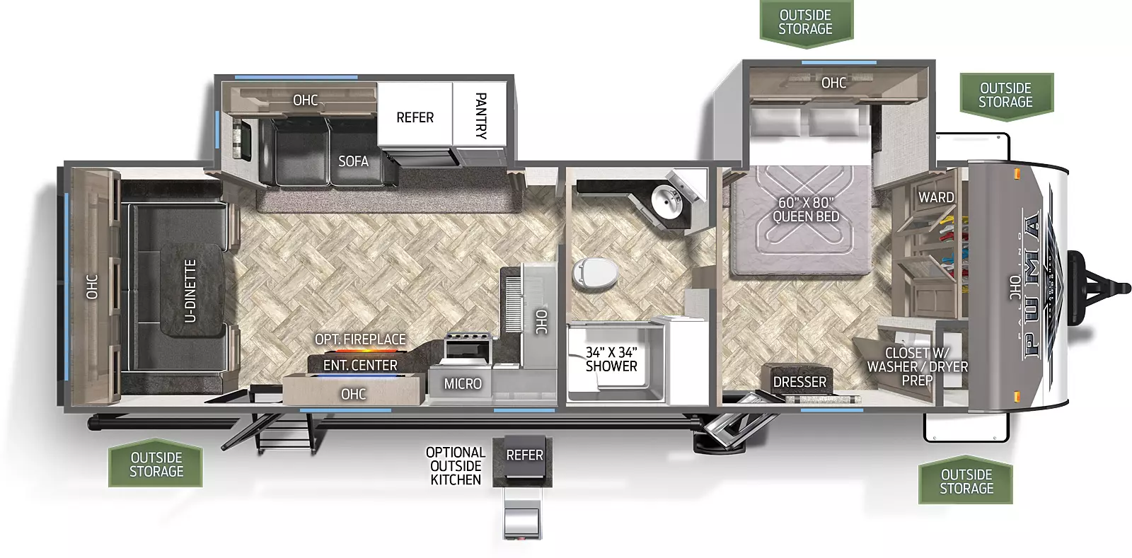 floorplan image of 2024 PALOMINO PUMA 29 RDBS