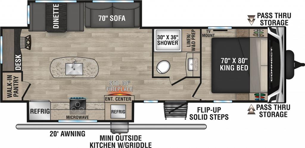 floorplan image of 2023 KZ RV CONNECT 292 RDK