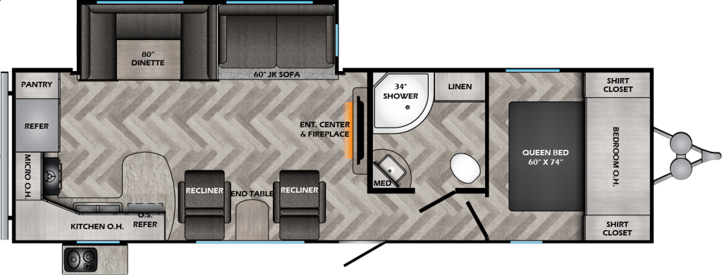 floorplan image of 2024 CROSSROADS RV ZINGER ZR 280 RK