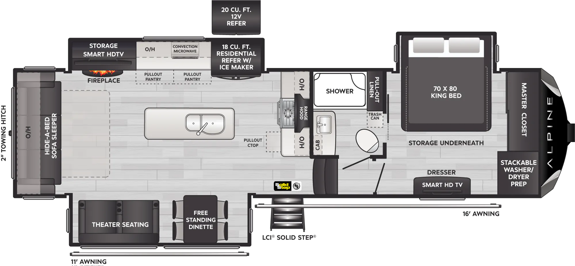 floorplan image of 2024 KEYSTONE RV ALPINE 3011 CK