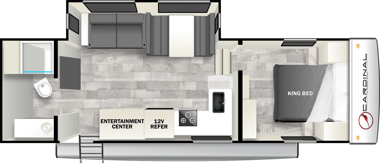 floorplan image of 2024 FOREST RIVER CARDINAL RED 27 RB