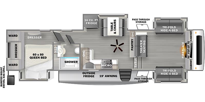 floorplan image of 2022 FOREST RIVER SIERRA 377 FL