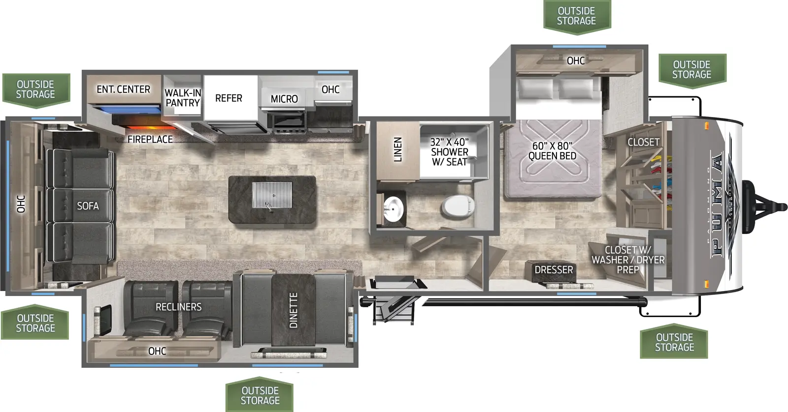 floorplan image of 2024 PALOMINO PUMA 31 RLQS