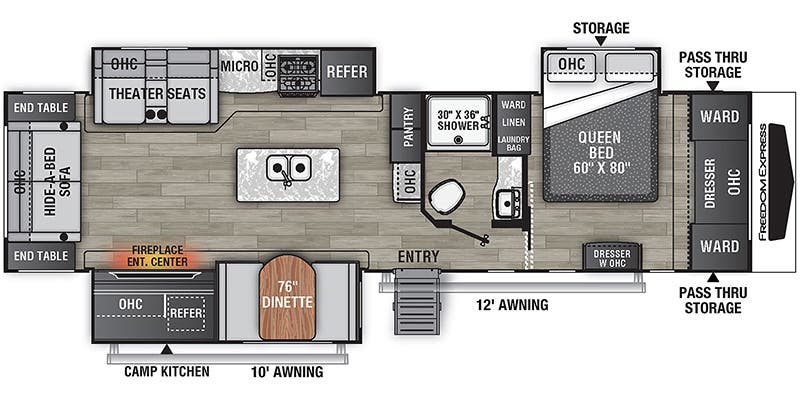 floorplan image of 2023 COACHMEN FREEDOM EXPRESS LIBERTY EDITION 324 RLDS