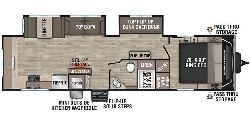 floorplan image of 2024 KZ RV CONNECT 312 BRK