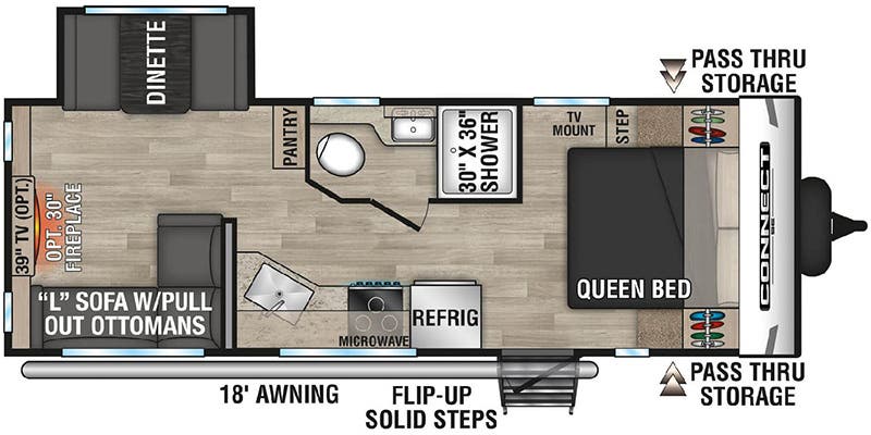 2023 KZ RV Connect SE C221RESE Floorplan
