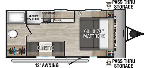 2025 KZ RV Sportsmen Classic 170MB Floorplan