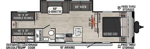 2026 KZ RV Sportsmen SE 301BHKSE Floorplan