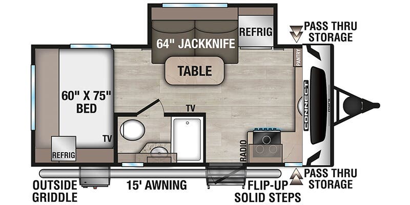 2025 KZ RV Connect Mini CM181FKK Floorplan
