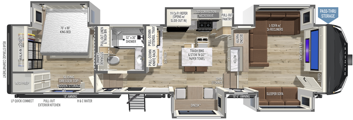 2027 Brinkley RV MODEL R 3710 Floorplan
