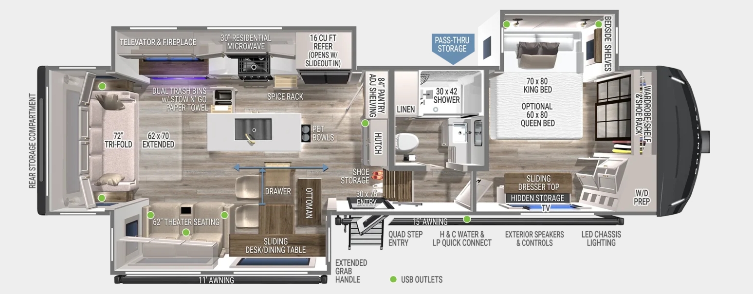 2026 Brinkley RV Model Z 3100 Floorplan