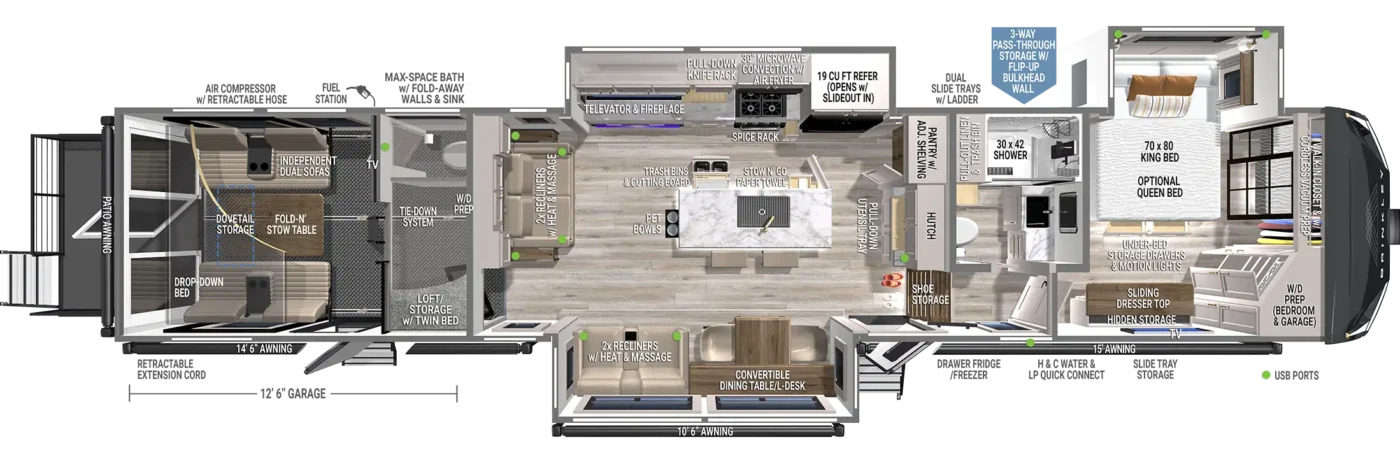 2026 Brinkley RV MODEL G 4100 Floorplan