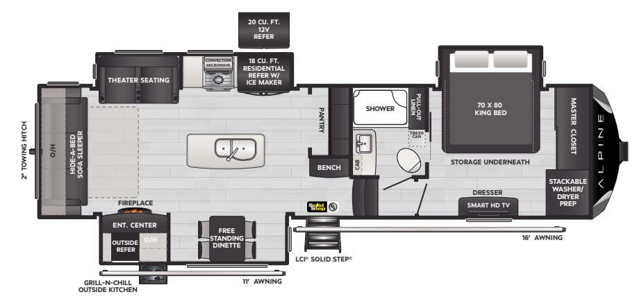 2024 Keystone ALPINE 3102RL Floorplan
