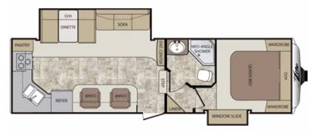 floorplan image of 2011 KEYSTONE COUGAR 27RKS