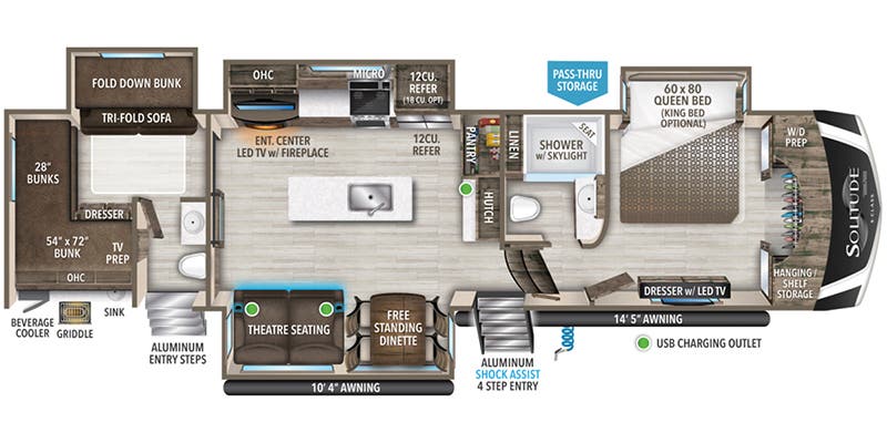 floorplan image of 2022 GRAND DESIGN SOLITUDE 3740BH