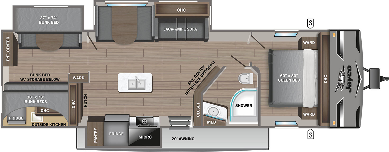floorplan image of 2023 JAYCO JAY FLIGHT 33RBTS