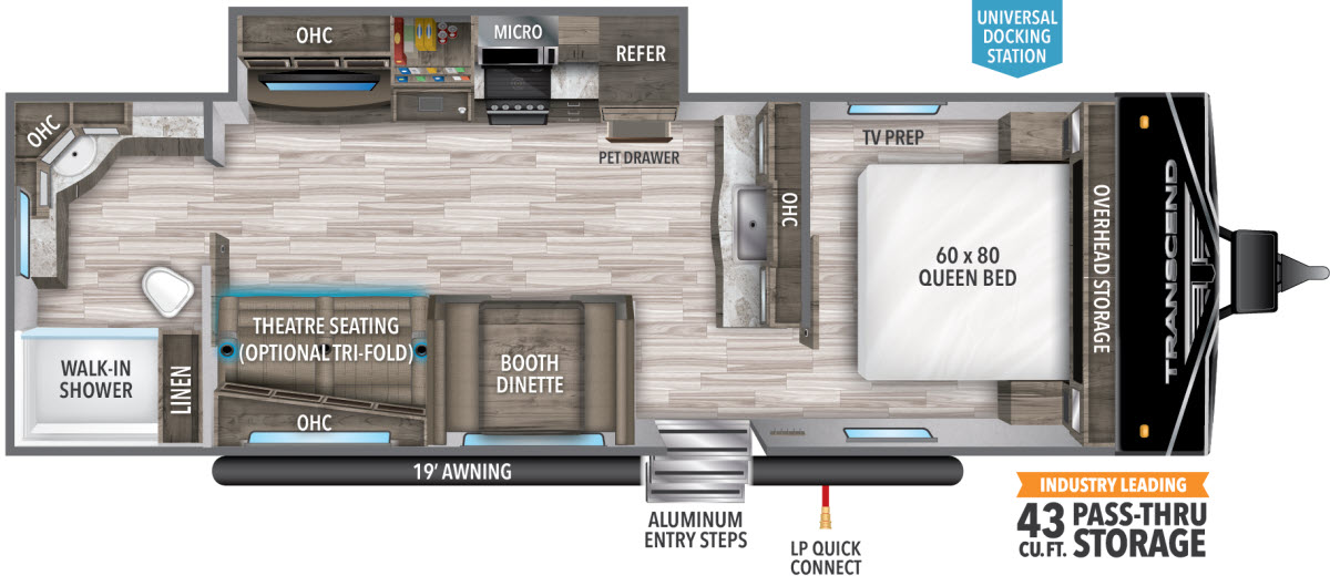 floorplan image of 2021 GRAND DESIGN TRANSCEND XPLOR 260RB