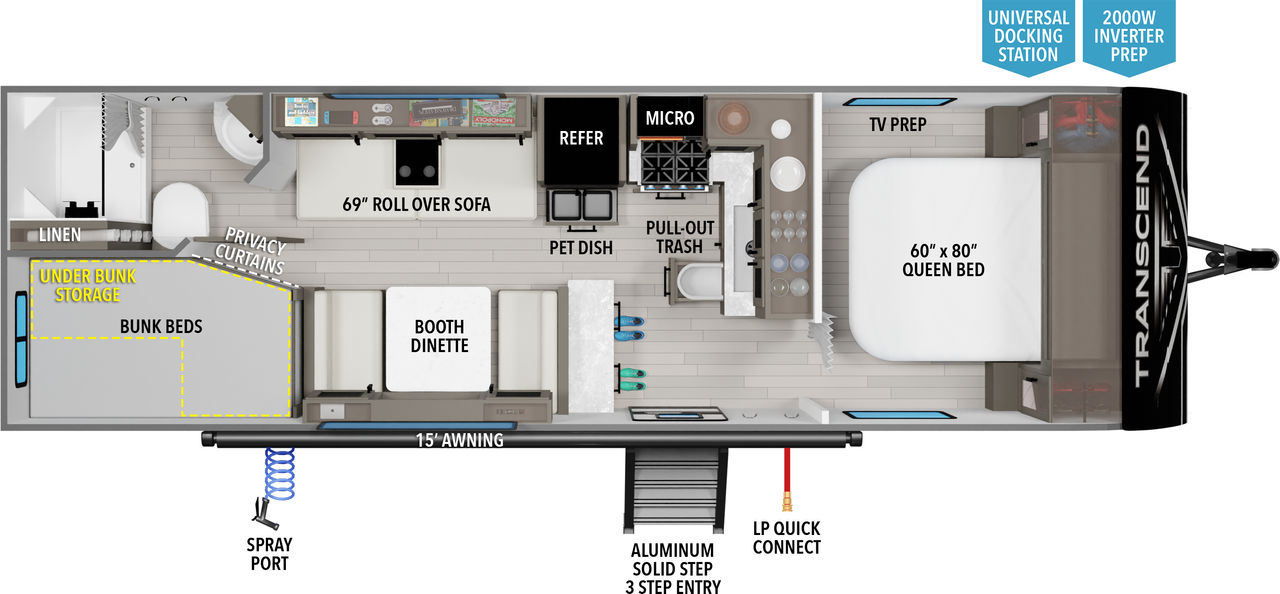floorplan image of 2026 GRAND DESIGN TRANSCEND XPLOR 24BHX