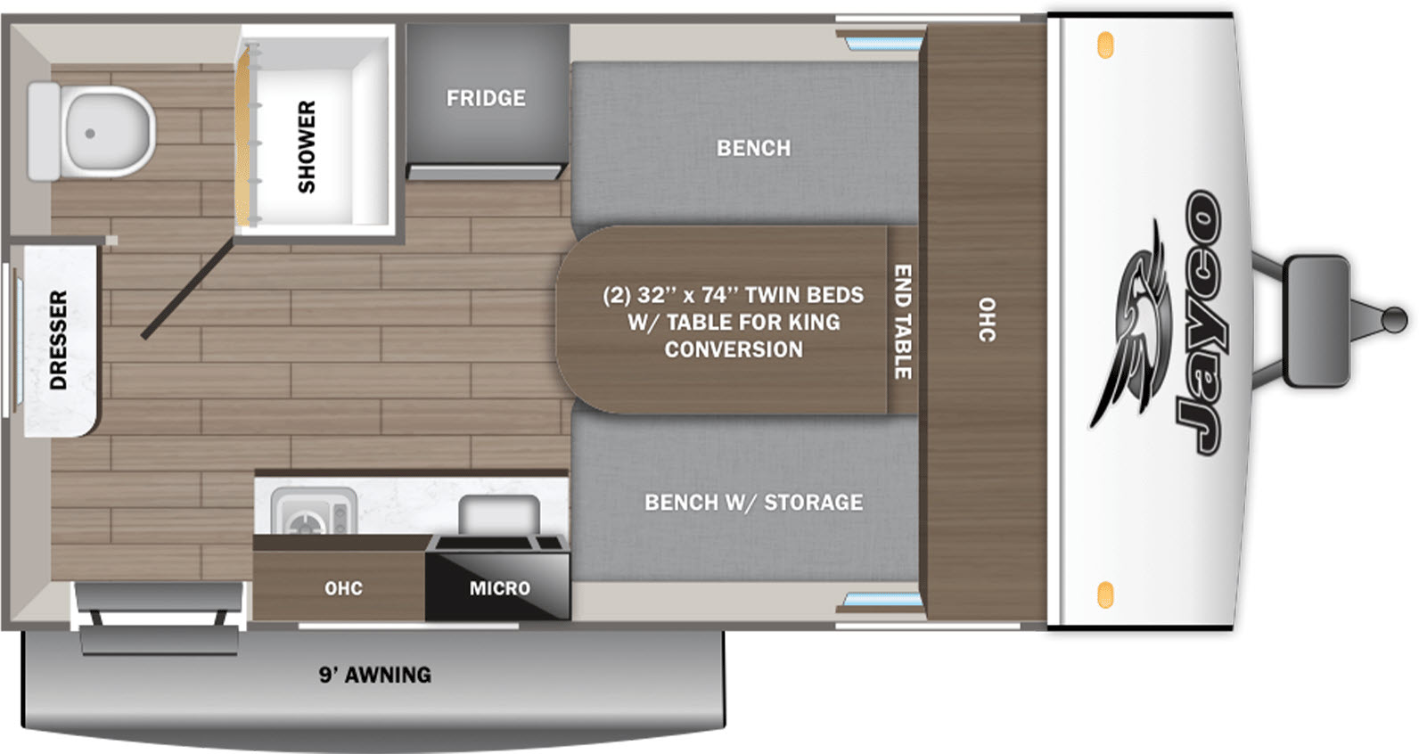 floorplan image of 2026 JAYCO JAY FEATHER AIR 15TBSL