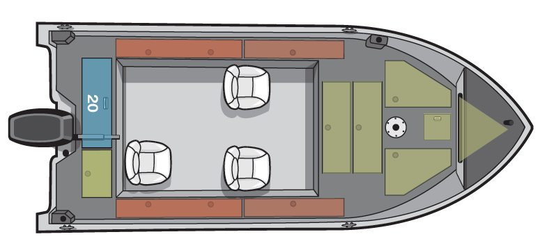 floorplan image of 2026 SMOKERCRAFT PRO CAMP 178 TILLER