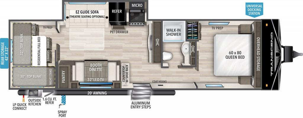 floorplan image of 2024 GRAND DESIGN TRANSCEND XPLOR 297QB