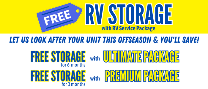 RV storage with RV service package